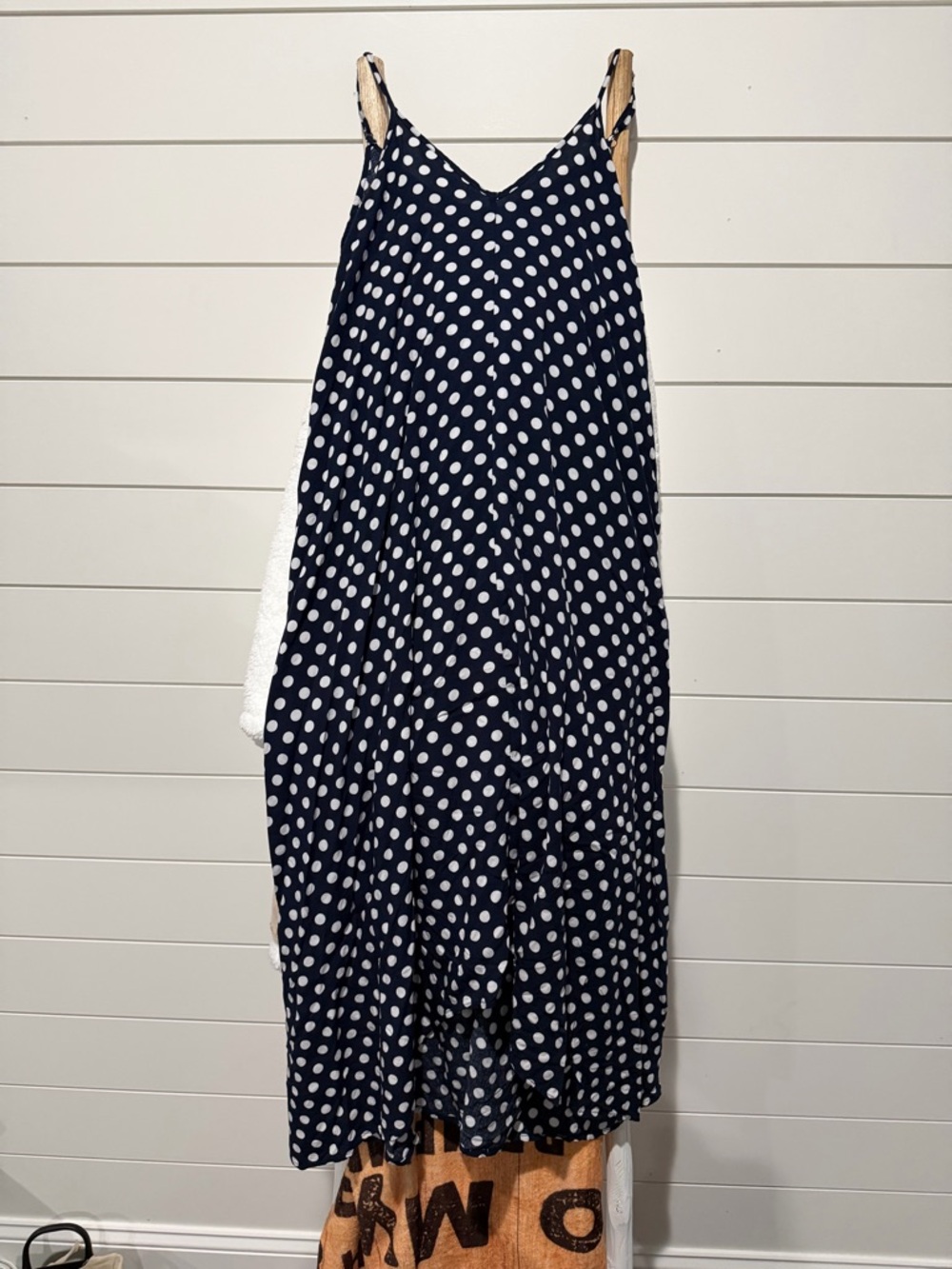 Navy Blue Polka Dot Dress w/pockets
